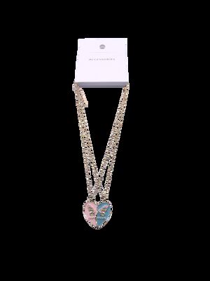 패션 크리에이티브 어린이 무지개 목걸이 다채로운 에나멜 나비 심장 목걸이 우정 목걸이