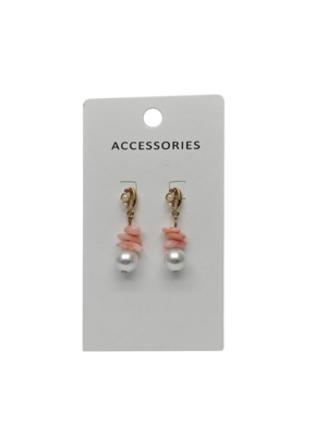 소녀들을 위한 천연석 비즈 진주 펜던트 귀걸이