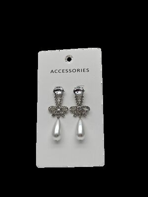 여성용 고품질 금도금 리본 귀걸이 트렌디 합금 쥬얼리 정교한 라인석 지르콘 패셔너블 진주 템퍼러먼트