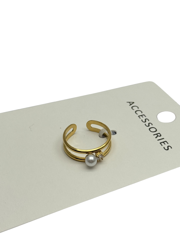 여성용 925 스털링 실버 조절 가능한 진주 반지