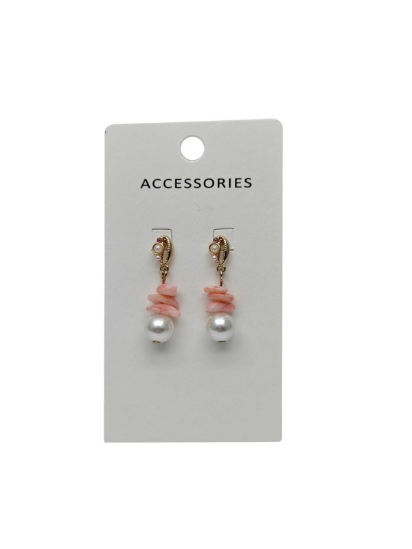 소녀들을 위한 천연석 비즈 진주 펜던트 귀걸이