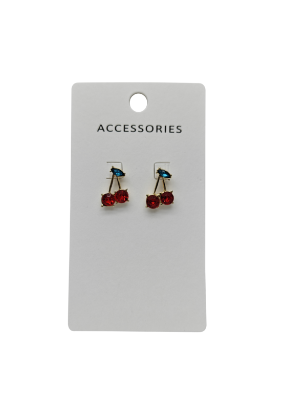 초여름 신색 레드 지르콘 체리 귀걸이 우아한 트렌디한 과일 모양 귀걸이 여성 소녀 모든 매치 패션 스타일리시