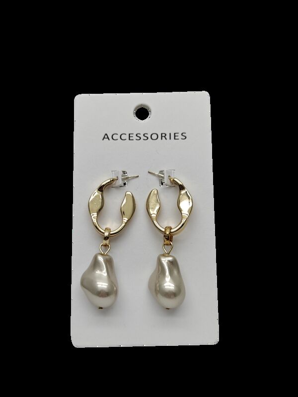 French Style Freshwater Pearl Earrings 10mm Gold Needle Women